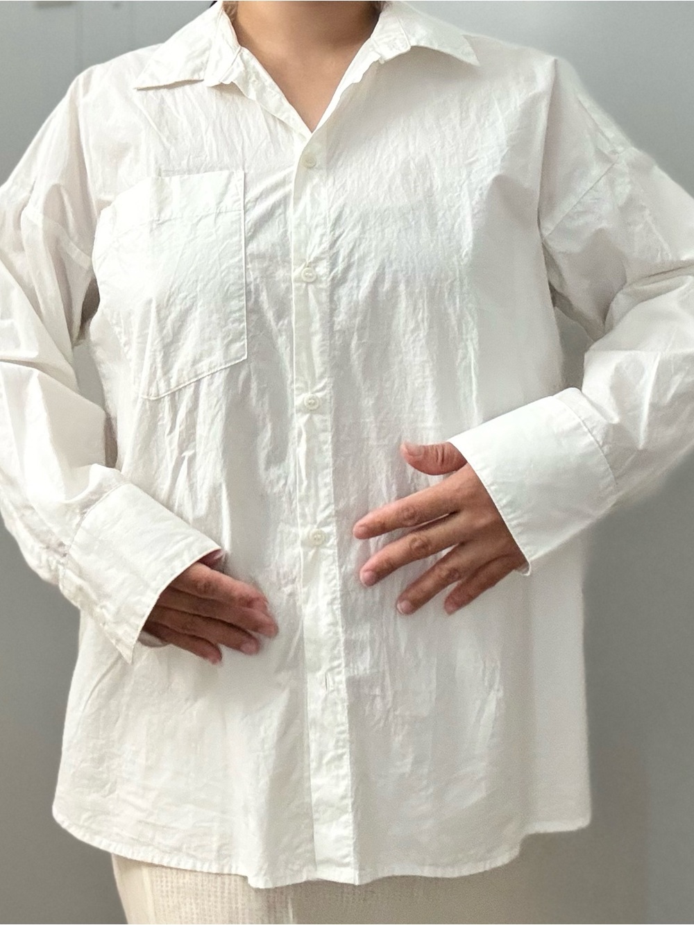 H&M White Oversized Button-Down Shirt